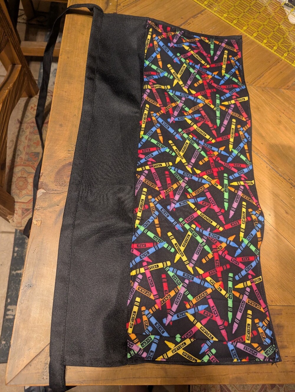 Crayons Apron with Black Ties